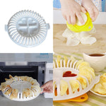 Dispositivo per patatine fritte al forno fatte in casa fai da te nel forno a microonde con affettatrice e piatto, DIY Microwave Oven