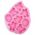 Stampo per torta in silice a forma di scarabeo, farfalla, insetto, 8 in 1, 8 In 1(Pink)
