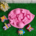 Stampo per torta in silice a forma di scarabeo, farfalla, insetto, 8 in 1, 8 In 1(Pink)