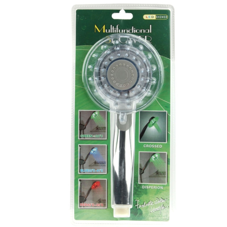 Soffione doccia a LED a 3 colori (verde/blu/rosso) con temperatura rilevabile, senza batteria, SDS-A3