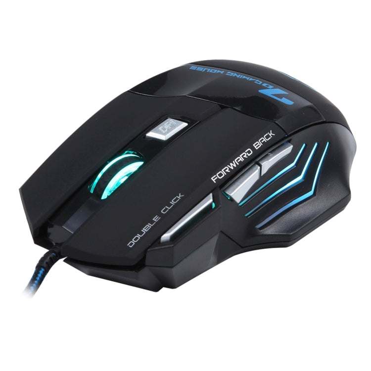 Mouse da gioco ottico cablato LED a 7 pulsanti con rotella di scorrimento 5000 DPI per computer PC portatile, X7 7 Buttons (Yellow), X7 7 Buttons (Black)