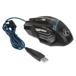 Mouse da gioco ottico cablato LED a 7 pulsanti con rotella di scorrimento 5000 DPI per computer PC portatile, X7 7 Buttons (Yellow), X7 7 Buttons (Black)