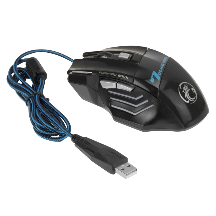 Mouse da gioco ottico cablato LED a 7 pulsanti con rotella di scorrimento 5000 DPI per computer PC portatile, X7 7 Buttons (Yellow), X7 7 Buttons (Black)