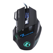 Mouse da gioco ottico cablato LED a 7 pulsanti con rotella di scorrimento 5000 DPI per computer PC portatile, X7 7 Buttons (Yellow), X7 7 Buttons (Black)