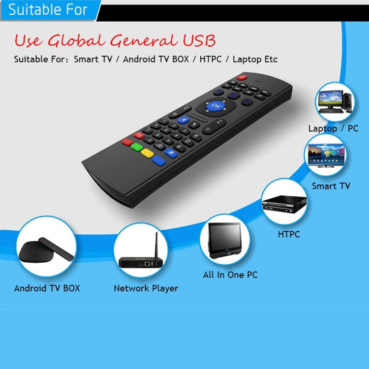 Tastiera con telecomando wireless 2.4G MX3 Air Mouse con scorciatoie del browser per Android TV Box/Mini PC, Air Mouse