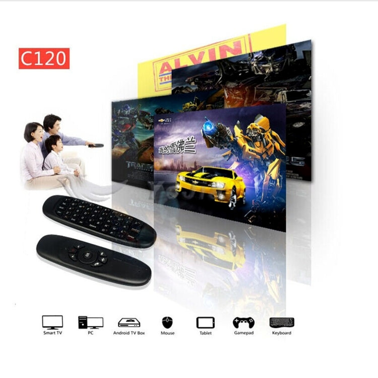 Telecomando con tastiera wireless ricaricabile C120 T10 Fly Air Mouse da 2,4 GHz per Android TV Box/PC, Wireless Keyboard