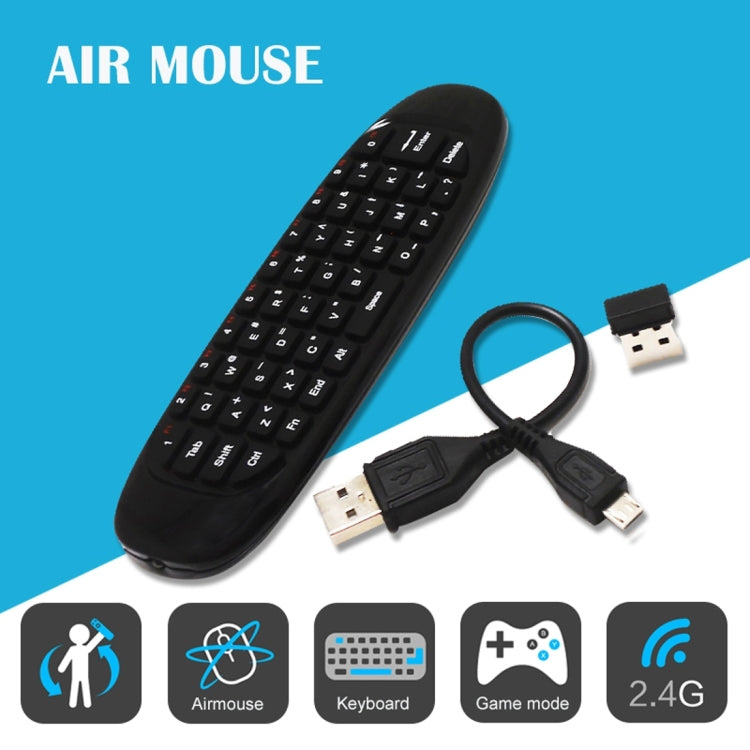 Telecomando con tastiera wireless ricaricabile C120 T10 Fly Air Mouse da 2,4 GHz per Android TV Box/PC, Wireless Keyboard