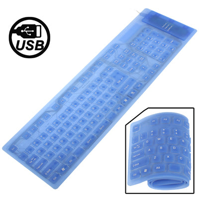 Tastiera in silicone flessibile impermeabile di dimensioni standard USB 2.0 da 109 tasti, 109 Keys (Blue), 109 Keys (White)