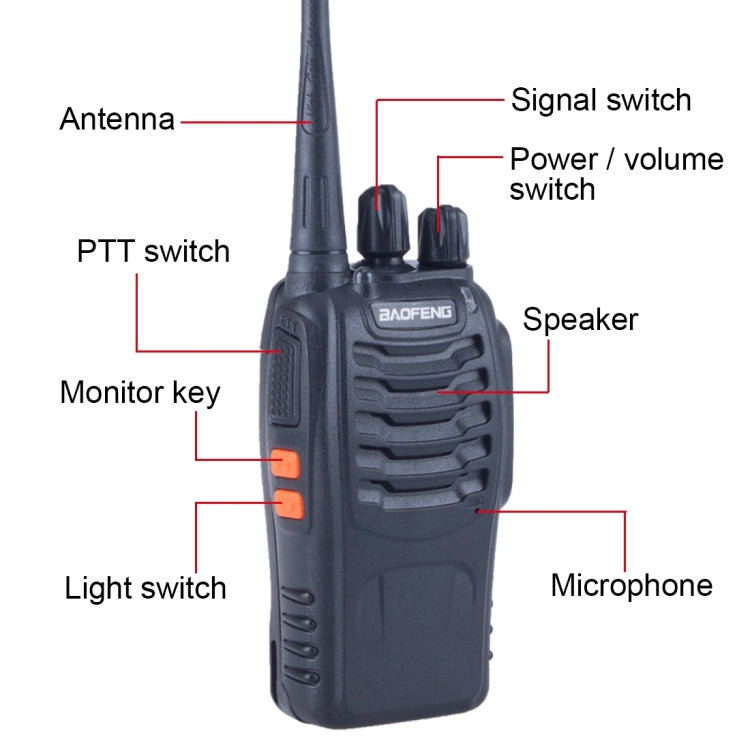 2 PZ BAOFENG BF-888S Radio CB portatile Walkie Talkie Retevis UHF 5W 16CH Radio FM Ricetrasmettitore