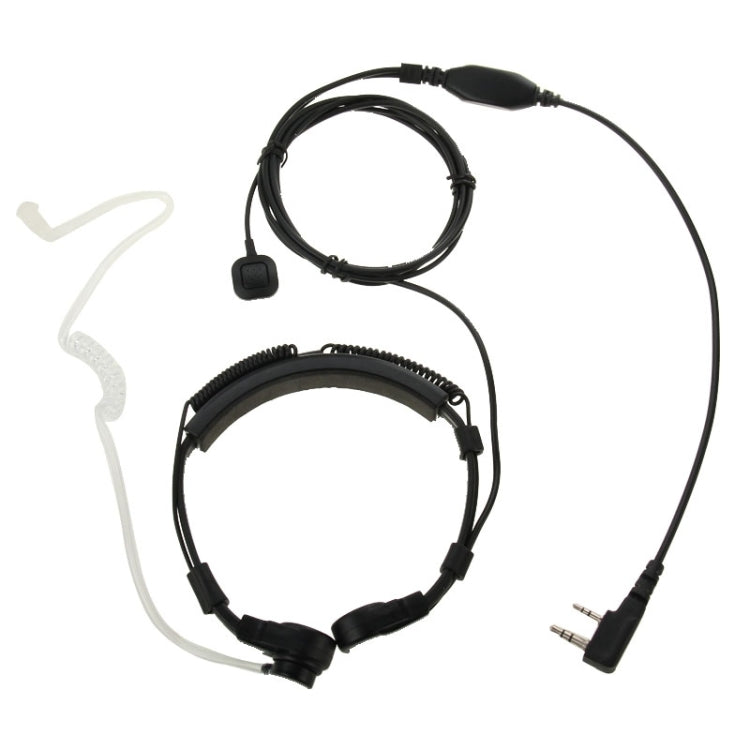 Throat Control Transceiver Earphone for Walkie Talkie, 3.5mm + 2.5mm Plug