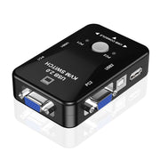 KVM-21UA Switch Box KVM USB a 2 porte con pulsante di controllo per monitor tastiera mouse PC, 2 Ports (with USB)