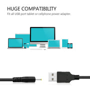 Cavo di alimentazione USB maschio a CC 2,5 x 0,7 mm, lunghezza: 1,2 m
