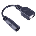 Cavo connettore di alimentazione DC maschio DC femmina da 5,5 x 2,1 mm per adattatore laptop, lunghezza: 15 cm, USB AF