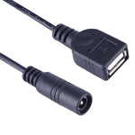 Cavo connettore di alimentazione DC maschio DC femmina da 5,5 x 2,1 mm per adattatore laptop, lunghezza: 15 cm, USB AF