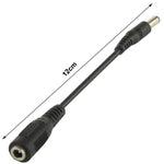 Adattatore spina CC da 5,5 x 2,5 mm maschio a femmina da 3,5 mm, lunghezza: 12 cm