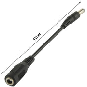 Adattatore spina CC da 5,5 x 2,5 mm maschio a femmina da 3,5 mm, lunghezza: 12 cm