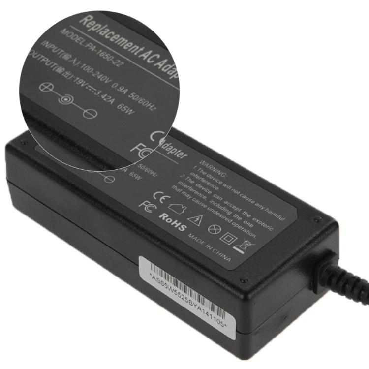 Adattatore CA 19 V 3,42 A per laptop Acer, punte di uscita: 5,5 mm x 2,5 mm, 3.42A