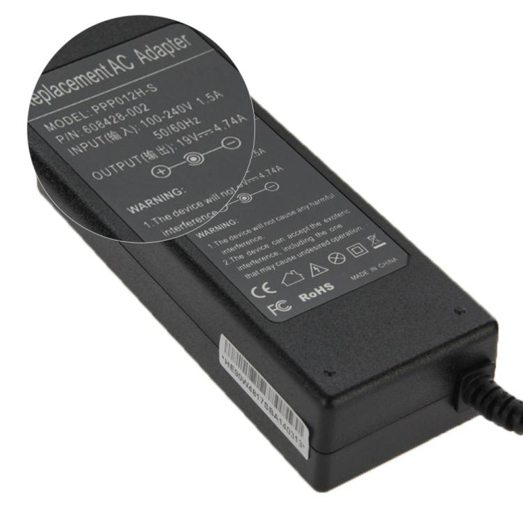 Adattatore CA 19 V 4,74 A per laptop HP, punte di uscita: 4,8 mm x 1,7 mm, 19V 4.74A