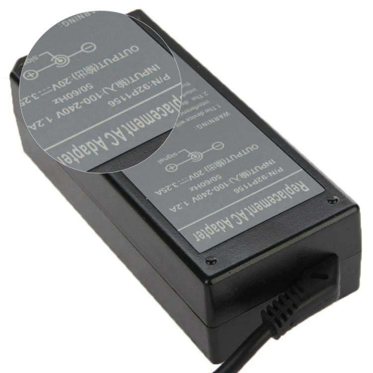 Adattatore CA 20 V 3,25 A per laptop notebook IBM/Lenovo, punte di uscita: 7,9 mm x 5,5 mm, 3.25A