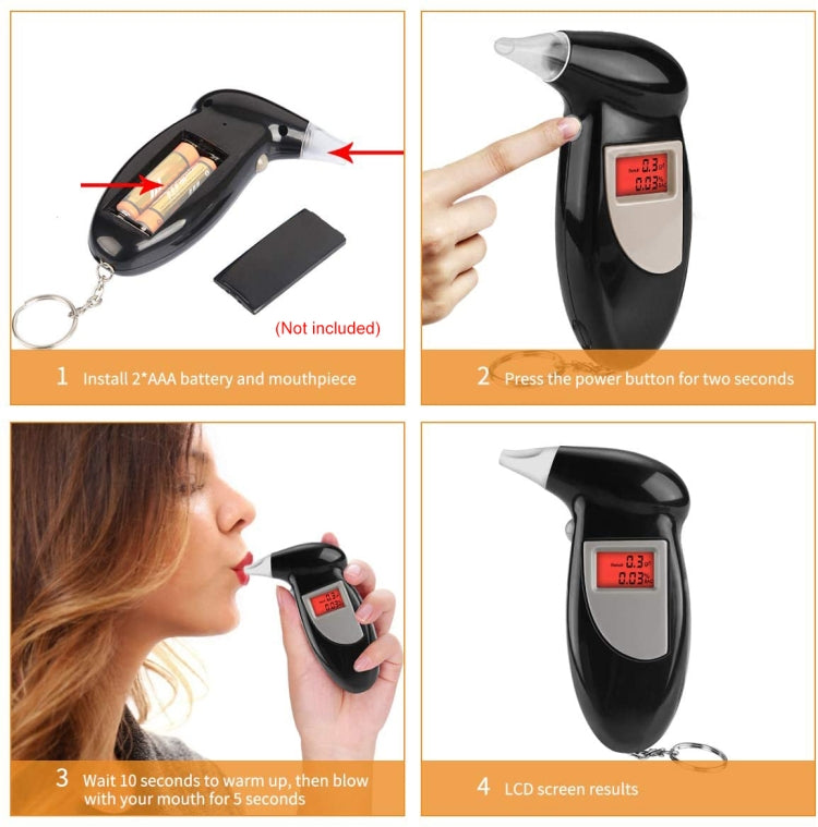 Etilometro digitale LCD per alcol tester, Alcohol Tester 2