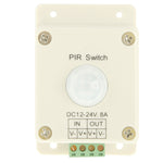 Interruttore sensore movimento PIR DC 12-24V 8A per luce LED