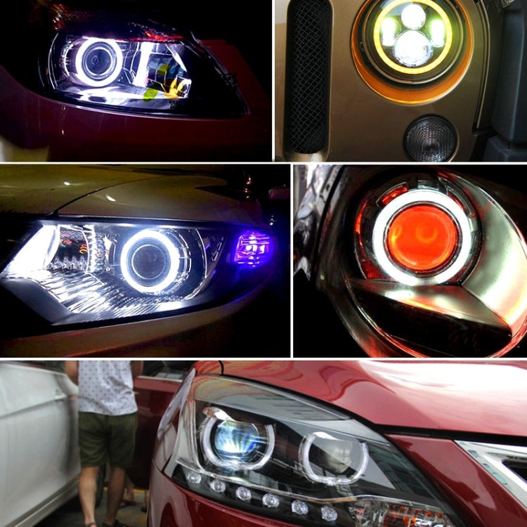 100mm 5W 180LM Angel Eyes Circles Faro per auto Luce bianca COB LED per veicoli, DC 12-24V, 100mm Blue Light, 100mm White Light