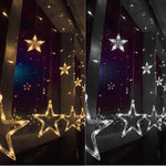 Striscia luminosa natalizia decorativa con ghiaccioli luminosi in stile 10 stelle colorate a 8 modalità, spina europea, Stars