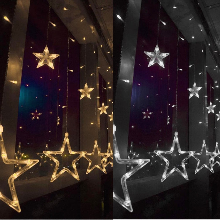 Striscia luminosa natalizia decorativa con ghiaccioli luminosi in stile 10 stelle colorate a 8 modalità, spina europea, Stars