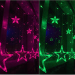 Striscia luminosa natalizia decorativa con ghiaccioli luminosi in stile 10 stelle colorate a 8 modalità, spina europea, Stars