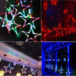 Striscia luminosa natalizia decorativa con ghiaccioli luminosi in stile 10 stelle colorate a 8 modalità, spina europea, Stars