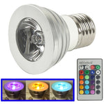 Lampadina LED Flash E27 3W RGB con telecomando, CA 85-265 V, flusso luminoso: 240-270 lm