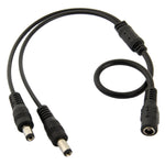 Cavo connettore di alimentazione CC da cilindro femmina a 2 cilindri maschio da 5,5 mm x 2,1 mm per controller luci LED, lunghezza: 35 cm