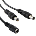 Cavo connettore di alimentazione CC da cilindro femmina a 2 cilindri maschio da 5,5 mm x 2,1 mm per controller luci LED, lunghezza: 35 cm