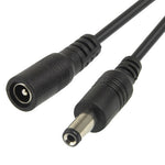 Cavo connettore da cilindro femmina a cilindro maschio da 5,5 x 2,1 mm per controller luci LED, lunghezza: 1 m (nero)