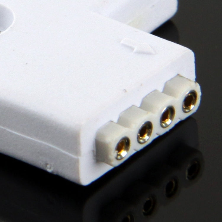 Connettore femmina a forma di L a 4 pin e 2 vie per striscia flessibile LED RGB