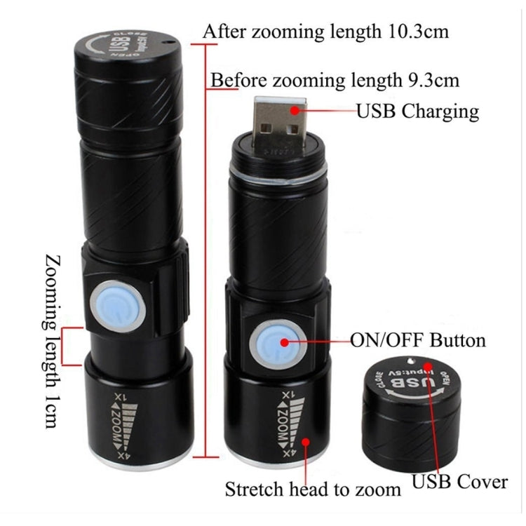 Cree Q5 LED 3 modalità con cordino