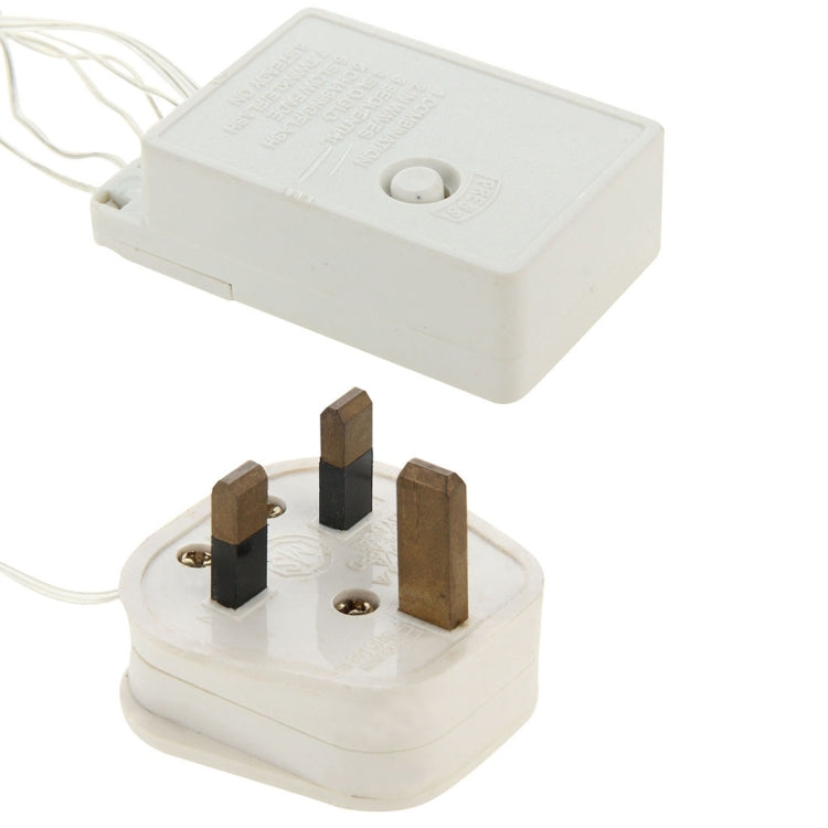 Per la festa di Natale, 100 LED a luce bianca, con controller a 8 funzioni, 220 V, presa UK