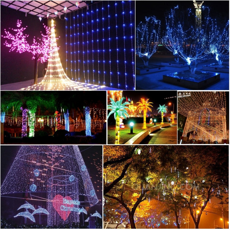 Per la festa di Natale, 100 LED a luce bianca, con controller a 8 funzioni, 220 V, presa UK