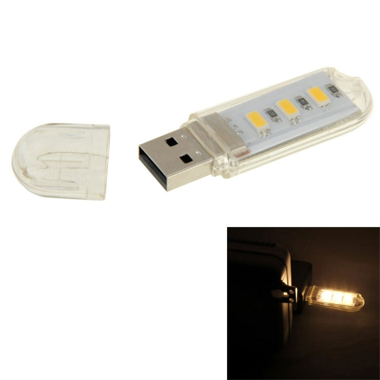 Lampada USB a 3 LED SMD 5630 luce bianca e verde