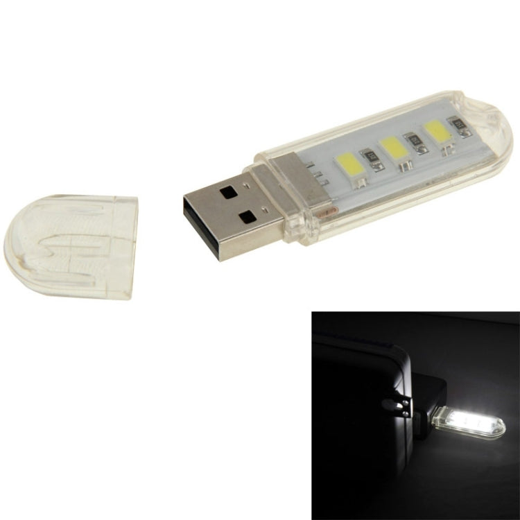 Lampada USB a 3 LED SMD 5630 1,5W luce bianca e verde