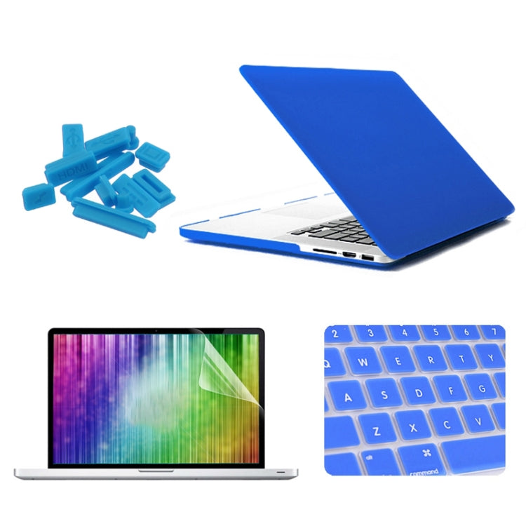ENKAY per MacBook Pro Retina 15,4 pollici (versione USA) / A1398 4 in 1 Custodia protettiva in plastica rigida satinata con protezione per lo schermo, protezione per tastiera e tappi antipolvere