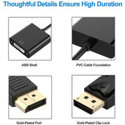 Adattatore DisplayPort maschio a DVI 24+5 femmina, lunghezza cavo: 12 cm, DP Male to DVI 24+5 Female