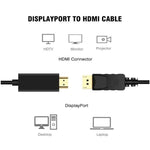 Cavo DisplayPort maschio a HDMI maschio, lunghezza cavo: 1,8 m, DP to HDMI Male Black