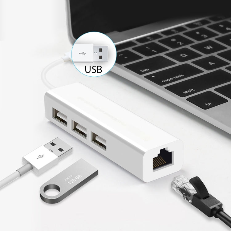 Adattatore di rete Ethernet USB 2.0 + HUB USB a 3 porte, USB