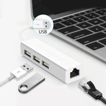 Adattatore di rete Ethernet USB 2.0 + HUB USB a 3 porte, USB