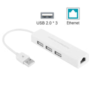 Adattatore di rete Ethernet USB 2.0 + HUB USB a 3 porte, USB