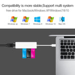 Adattatore di rete Ethernet USB 2.0 + HUB USB a 3 porte, USB