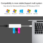 Adattatore di rete Ethernet USB 2.0 + HUB USB a 3 porte, USB