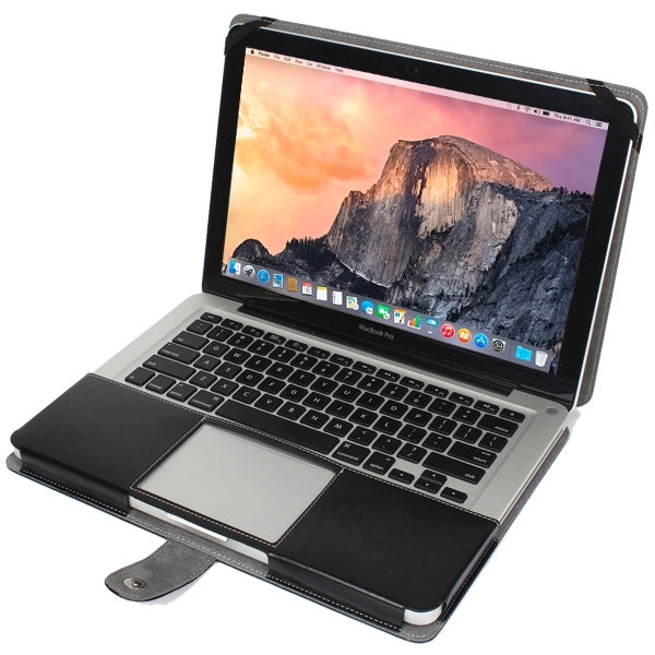 Custodia in pelle per notebook con chiusura a scatto per MacBook Pro da 15,4 pollici