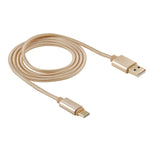 Cavo di ricarica per sincronizzazione dati da USB-C / Type-C 3.1 a USB 2.0 con testa in metallo intrecciato da 1 m
